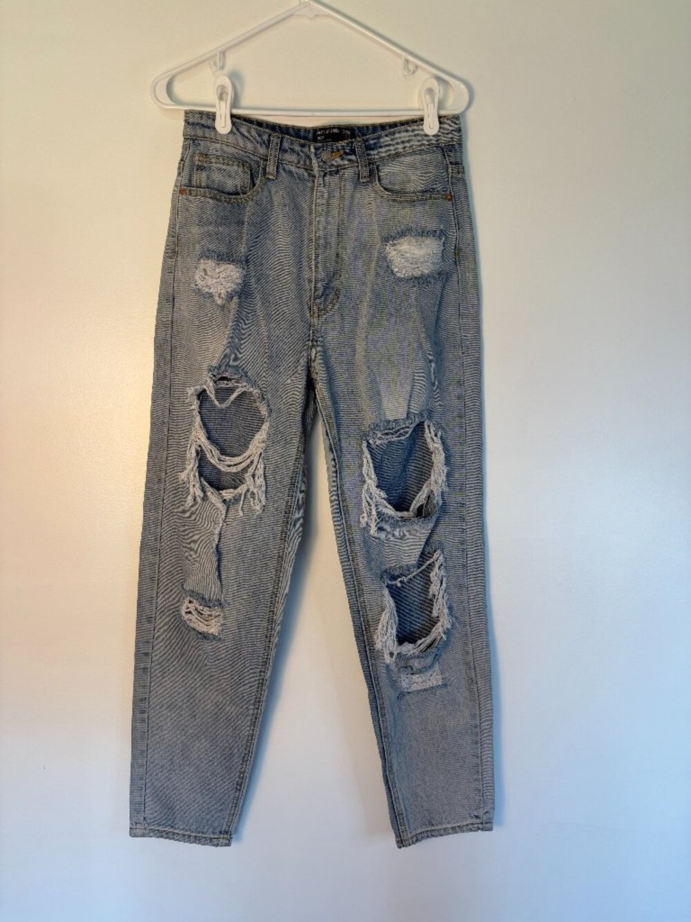 Pretty Little Thing Distressed High Rise Mom Jean Denim